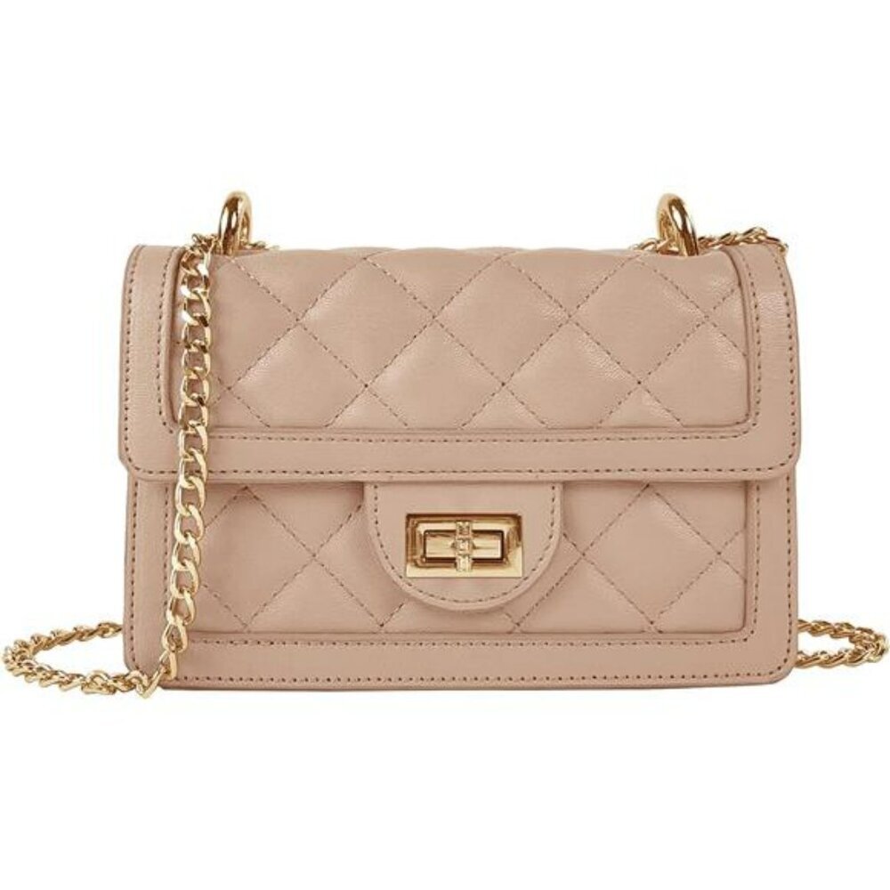 SG SUGU Quilted Crossbody Bag Mini Vegan Leather Shoulder Purse Phone Wallet